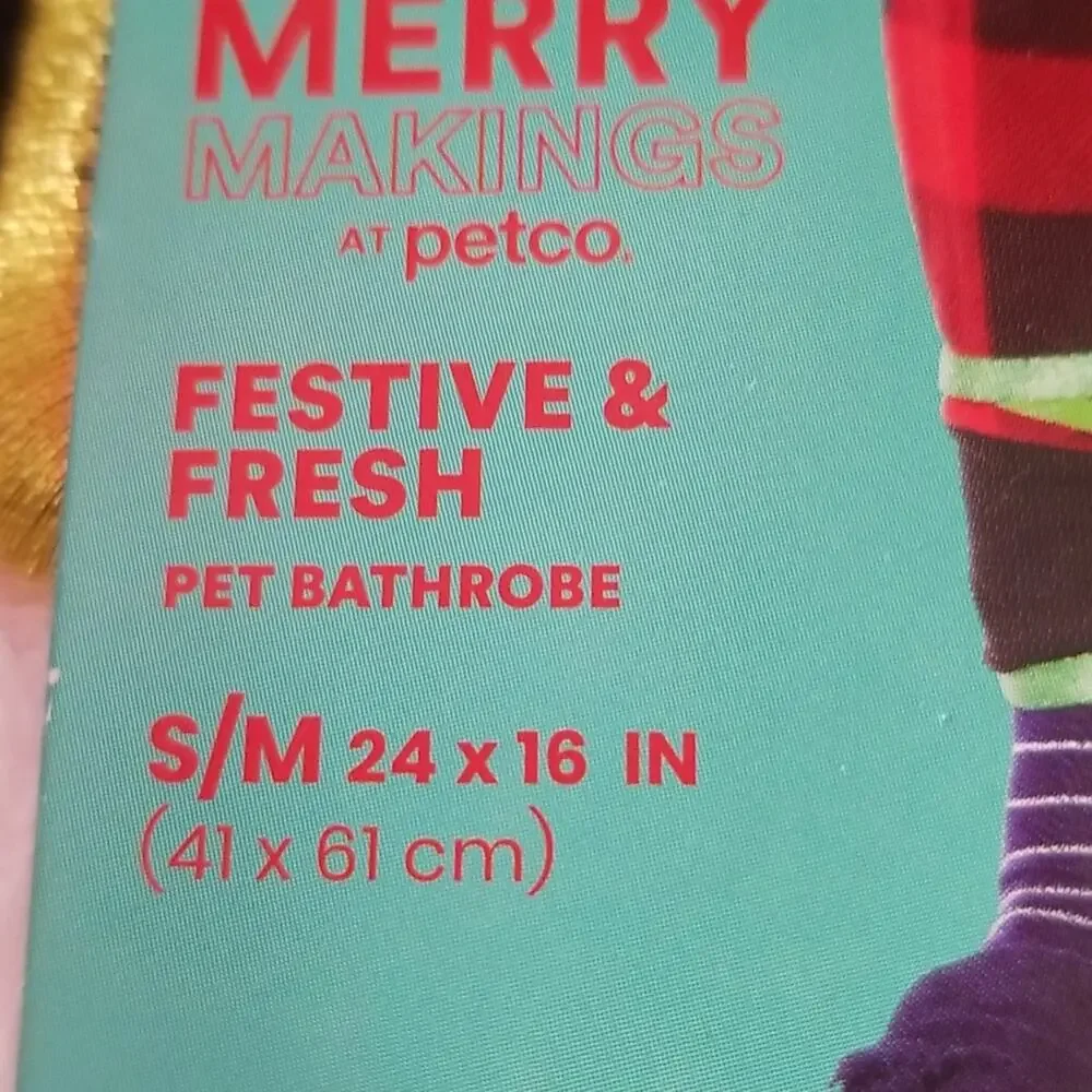 Merry Makings Santa Fleece Pet Bathrobe Size Small 24 X 16 inches